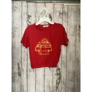 Circle X Girls Short Sleeve T-shirt Red Elastic Size XS